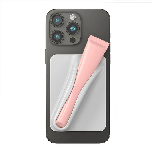 Lipgloss & Lippenstift Handyhalter – Weiche Silikon Universalhalterung für iPhone 15/14/16 Pro Max & Samsung S24/S25 – Starker Klebe-Standfuß für den Schreibtisch