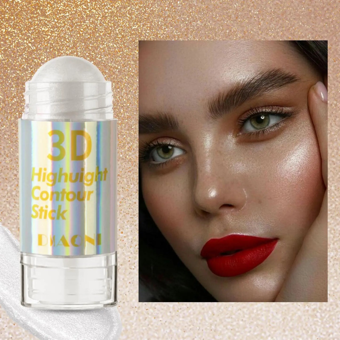 3D Highlighter & Contouring Stick – Schimmernder Creme-Highlighter für ein strahlendes Gesicht
