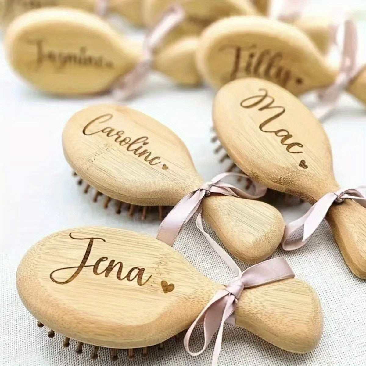 Personalisierte Haarbürste mit Namen & Foto – Elegantes Brautjungfern Geschenk, Hochzeits-Giveaway, Brautparty Präsent