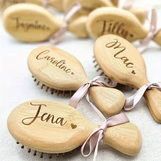 Personalisierte Haarbürste mit Namen & Foto – Elegantes Brautjungfern Geschenk, Hochzeits-Giveaway, Brautparty Präsent