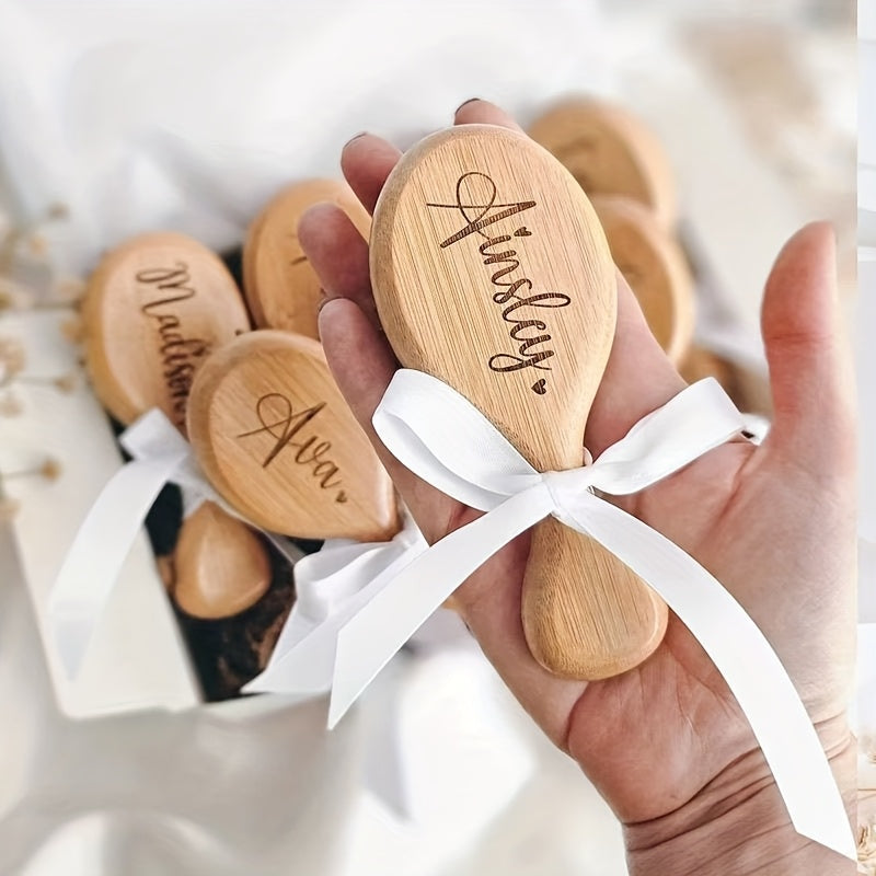 Personalisierte Haarbürste mit Namen & Foto – Elegantes Brautjungfern Geschenk, Hochzeits-Giveaway, Brautparty Präsent