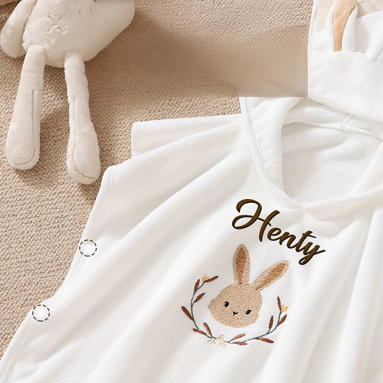 Personalisierbares Kapuzen-Badetuch für Kinder – 60×60 cm