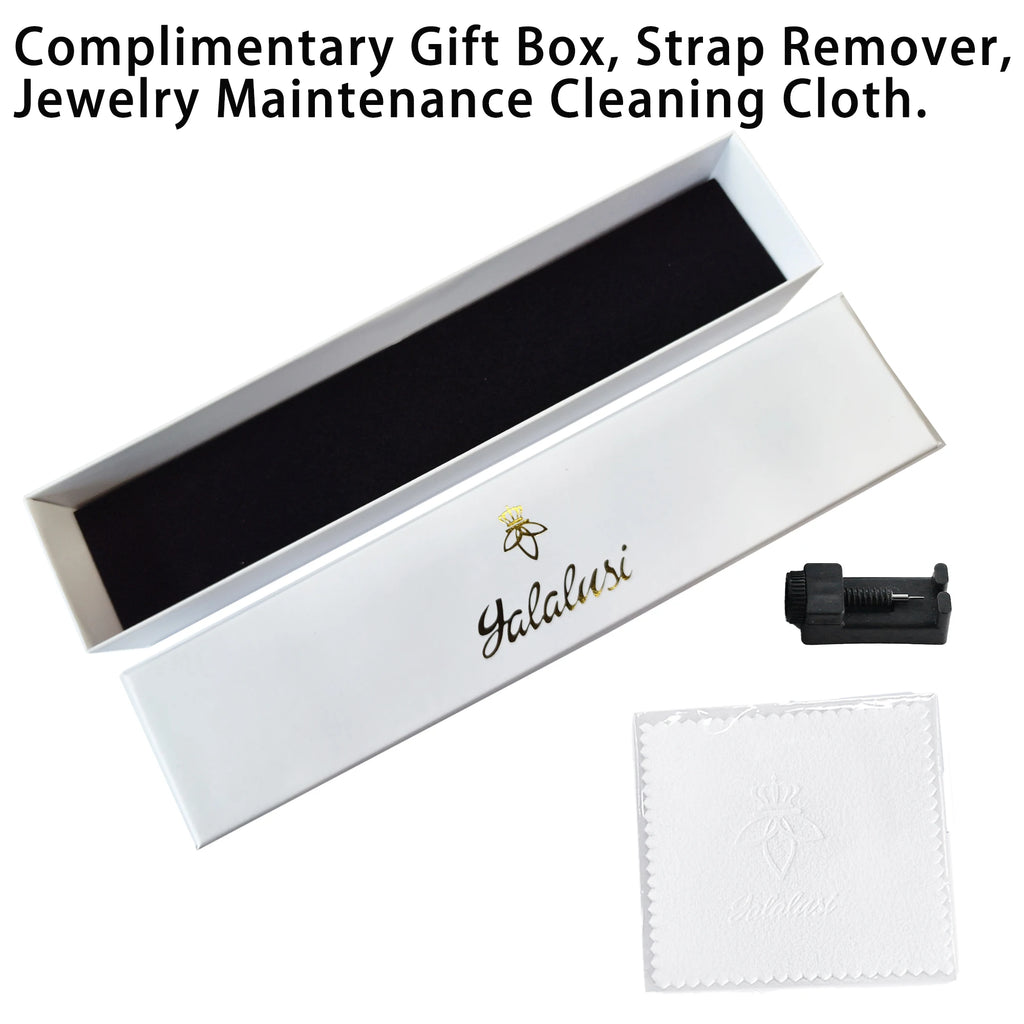 YaLaLuSi Damen-Quarzuhr Gold Luxus-Aktion Skelett-Armband-Design Box-Uhr Vergoldet
