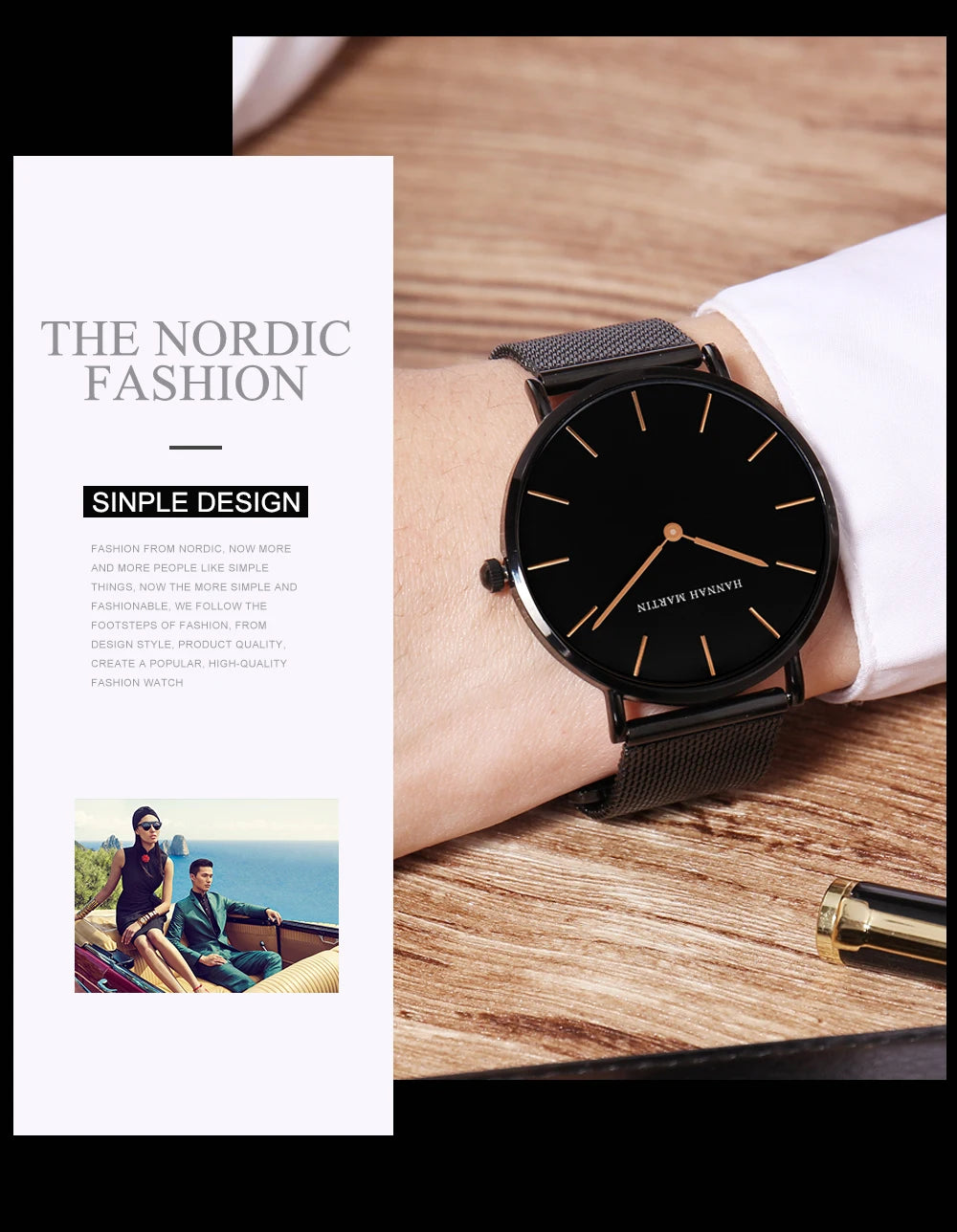 Hannah Martin Ultra Dünne Quarz Männer Uhr Edelstahl Mesh Uhren Männer Einfache Mode Business Japan Armbanduhr Uhr Männlich