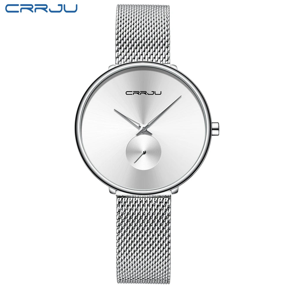 CRRJU frauen Uhren 2021 Luxus Damen Uhr Mode Minimalistischen Wasserdicht Schlanke Band Uhren für Frauen Geschenk Reloj Mujer