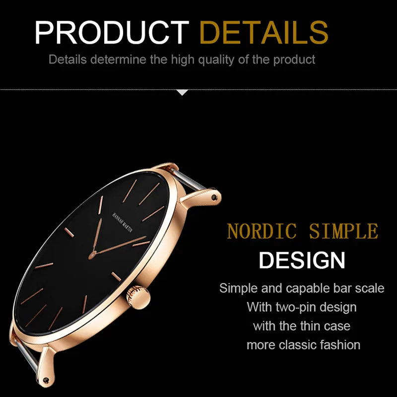 Hannah Martin Ultra Dünne Quarz Männer Uhr Edelstahl Mesh Uhren Männer Einfache Mode Business Japan Armbanduhr Uhr Männlich