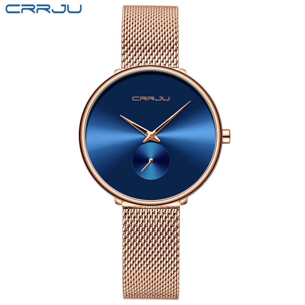 CRRJU frauen Uhren 2021 Luxus Damen Uhr Mode Minimalistischen Wasserdicht Schlanke Band Uhren für Frauen Geschenk Reloj Mujer