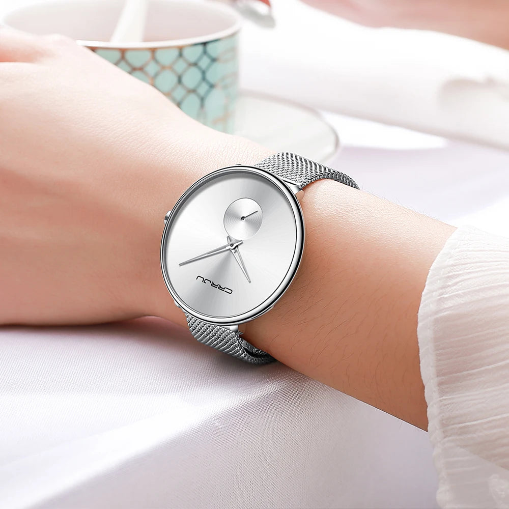 CRRJU frauen Uhren 2021 Luxus Damen Uhr Mode Minimalistischen Wasserdicht Schlanke Band Uhren für Frauen Geschenk Reloj Mujer