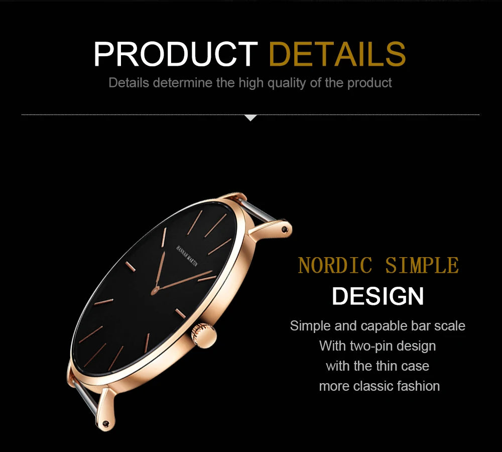 Hannah Martin Ultra Dünne Quarz Männer Uhr Edelstahl Mesh Uhren Männer Einfache Mode Business Japan Armbanduhr Uhr Männlich