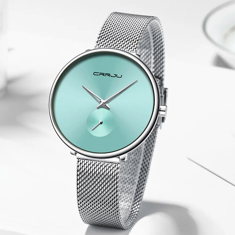 CRRJU frauen Uhren 2021 Luxus Damen Uhr Mode Minimalistischen Wasserdicht Schlanke Band Uhren für Frauen Geschenk Reloj Mujer
