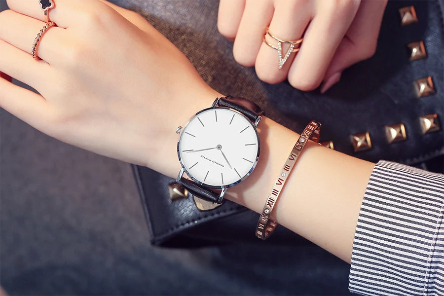 Hannah Martin Top Marke Luxus Uhren Frauen Edelstahl Mesh Gürtel Uhr Japan Quarzwerk Uhr Damen Armbanduhr