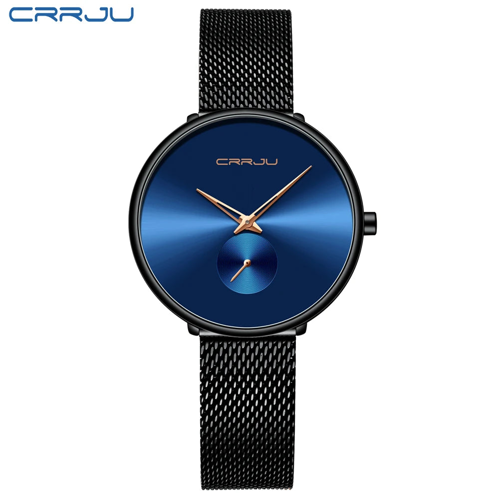 CRRJU frauen Uhren 2021 Luxus Damen Uhr Mode Minimalistischen Wasserdicht Schlanke Band Uhren für Frauen Geschenk Reloj Mujer