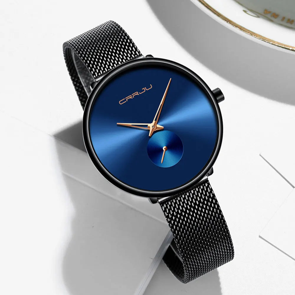 CRRJU frauen Uhren 2021 Luxus Damen Uhr Mode Minimalistischen Wasserdicht Schlanke Band Uhren für Frauen Geschenk Reloj Mujer