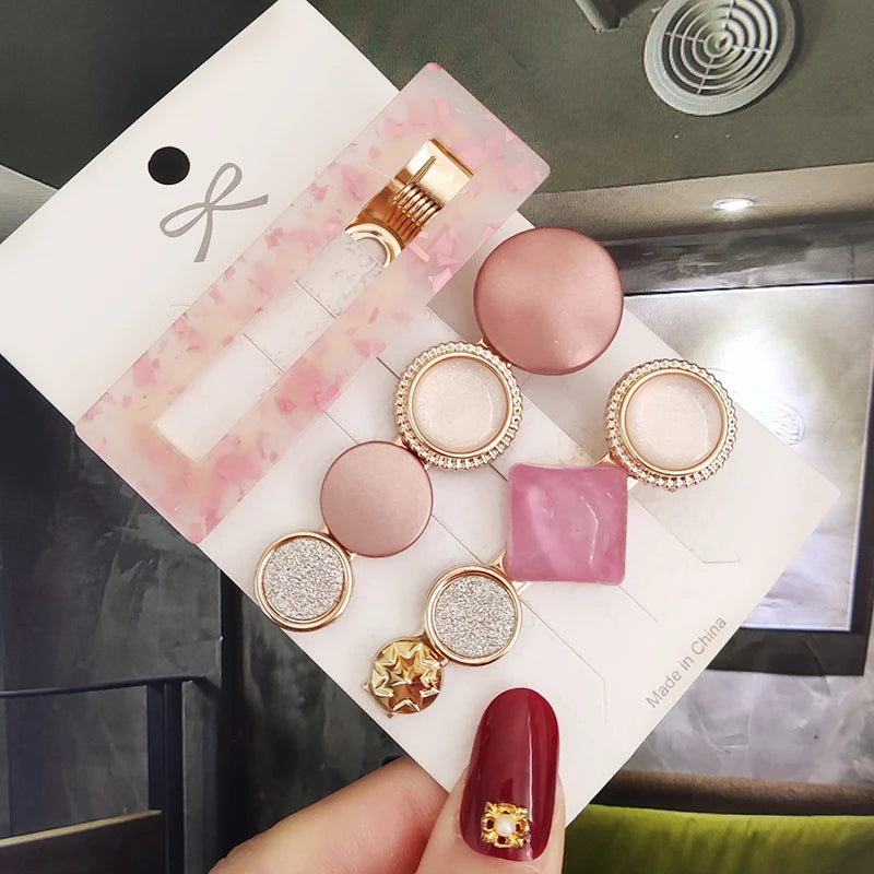 3/4 stücke Set Perle Haar Clip Für Frauen Koreanische Haarnadeln Geometrische Kristall Haar Barrettes Mädchen Hairgrip Haar Zubehör