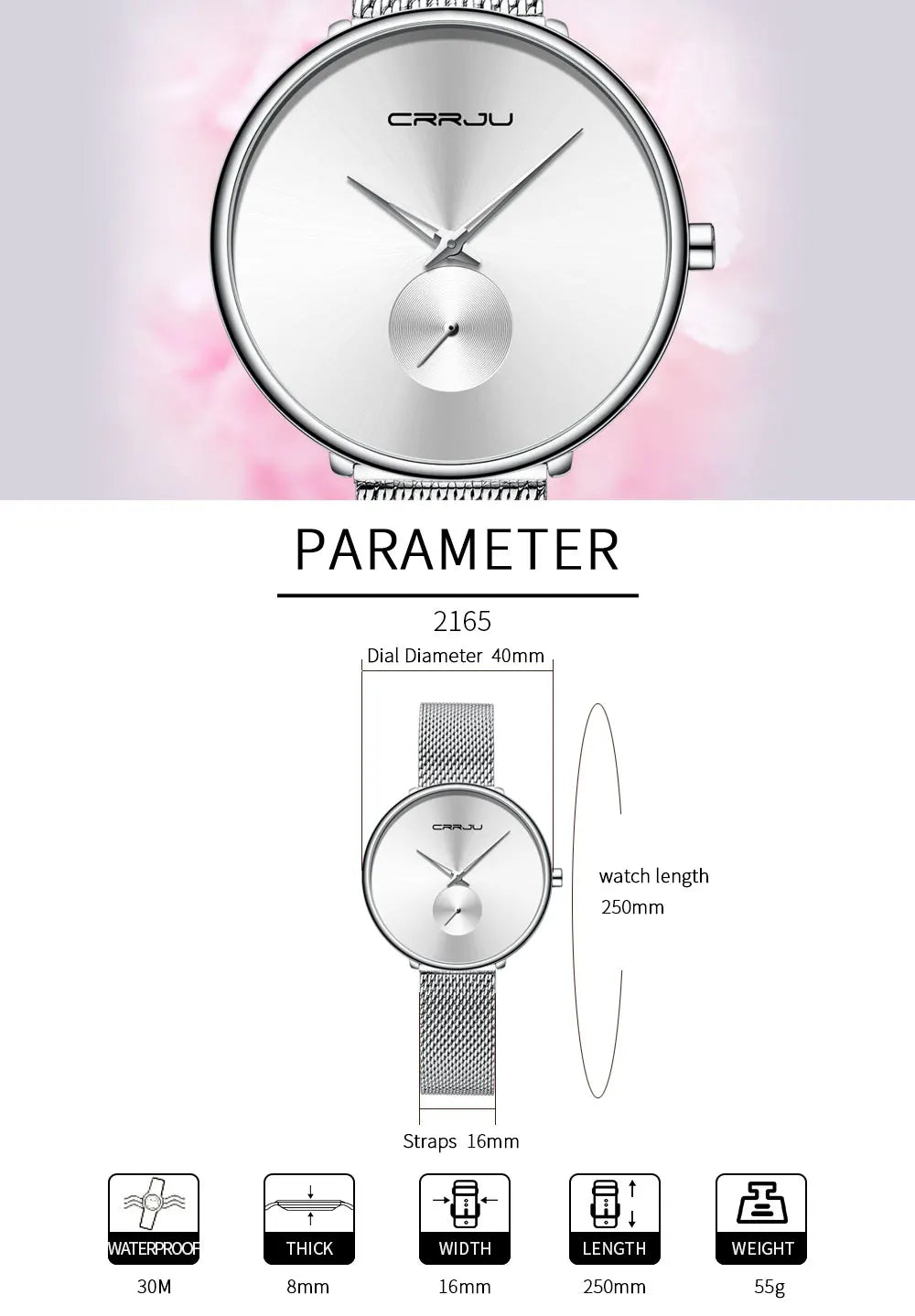 CRRJU frauen Uhren 2021 Luxus Damen Uhr Mode Minimalistischen Wasserdicht Schlanke Band Uhren für Frauen Geschenk Reloj Mujer