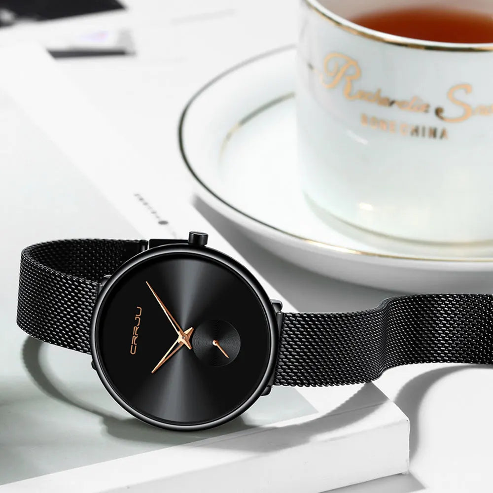 CRRJU frauen Uhren 2021 Luxus Damen Uhr Mode Minimalistischen Wasserdicht Schlanke Band Uhren für Frauen Geschenk Reloj Mujer