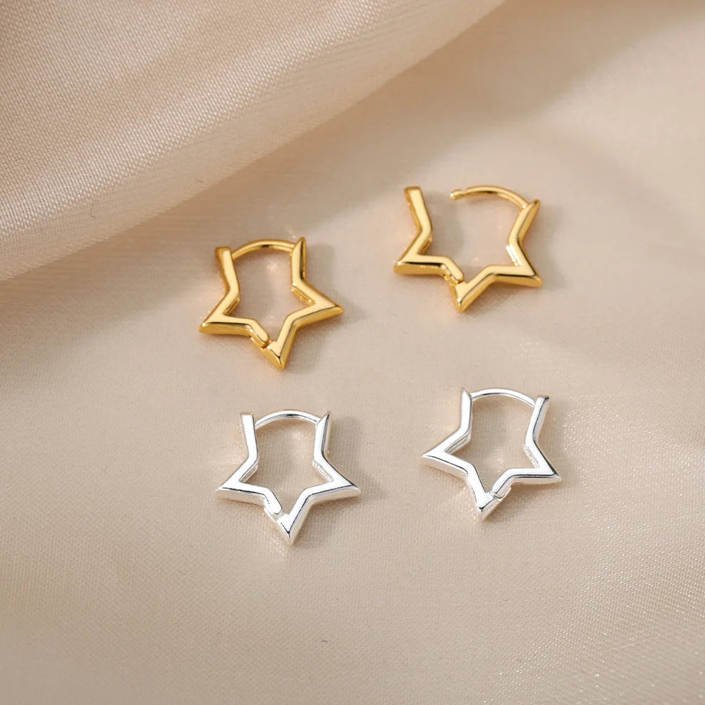 Luxus Stern Pendientes Ohrringe Für Frauen Mädchen Edelstahl Minimalistischen Hoop Piercing 2025, Neu Im y2k Schmuck aretes de mujer