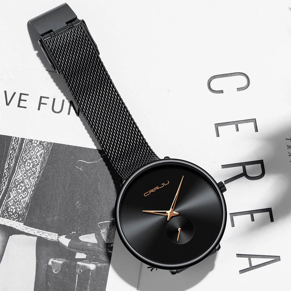 CRRJU frauen Uhren 2021 Luxus Damen Uhr Mode Minimalistischen Wasserdicht Schlanke Band Uhren für Frauen Geschenk Reloj Mujer