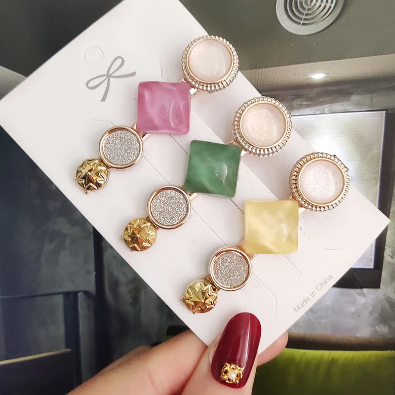 3/4 stücke Set Perle Haar Clip Für Frauen Koreanische Haarnadeln Geometrische Kristall Haar Barrettes Mädchen Hairgrip Haar Zubehör