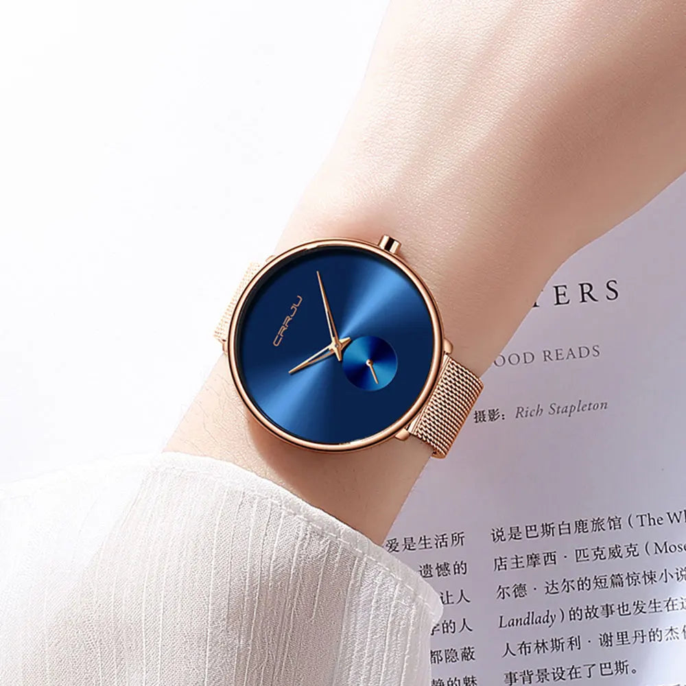 CRRJU frauen Uhren 2021 Luxus Damen Uhr Mode Minimalistischen Wasserdicht Schlanke Band Uhren für Frauen Geschenk Reloj Mujer