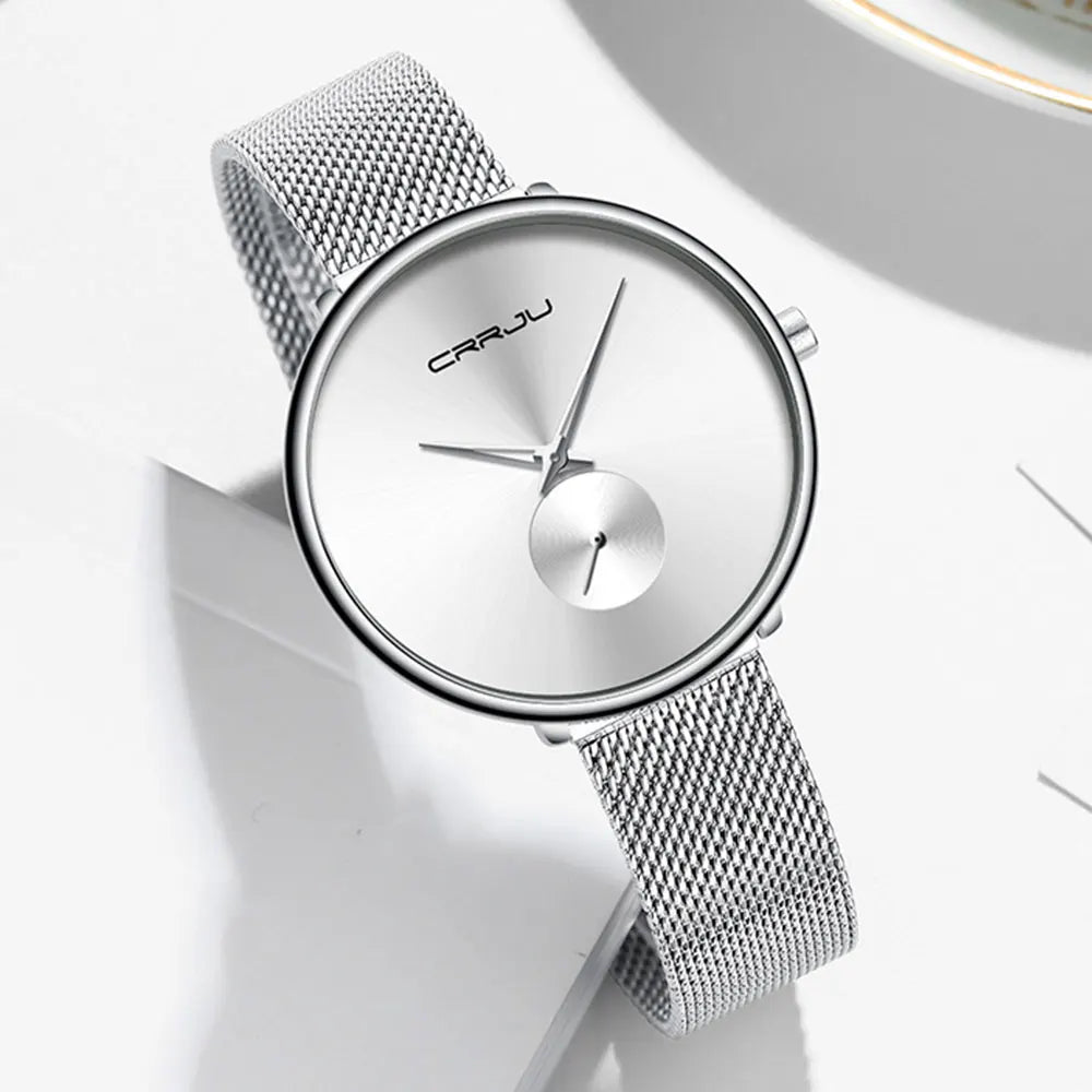 CRRJU frauen Uhren 2021 Luxus Damen Uhr Mode Minimalistischen Wasserdicht Schlanke Band Uhren für Frauen Geschenk Reloj Mujer