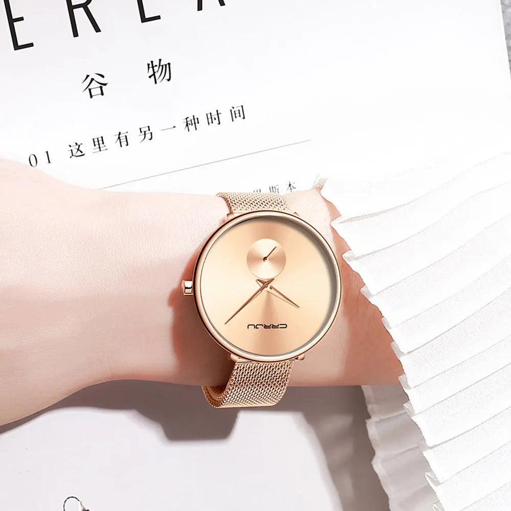 CRRJU frauen Uhren 2021 Luxus Damen Uhr Mode Minimalistischen Wasserdicht Schlanke Band Uhren für Frauen Geschenk Reloj Mujer