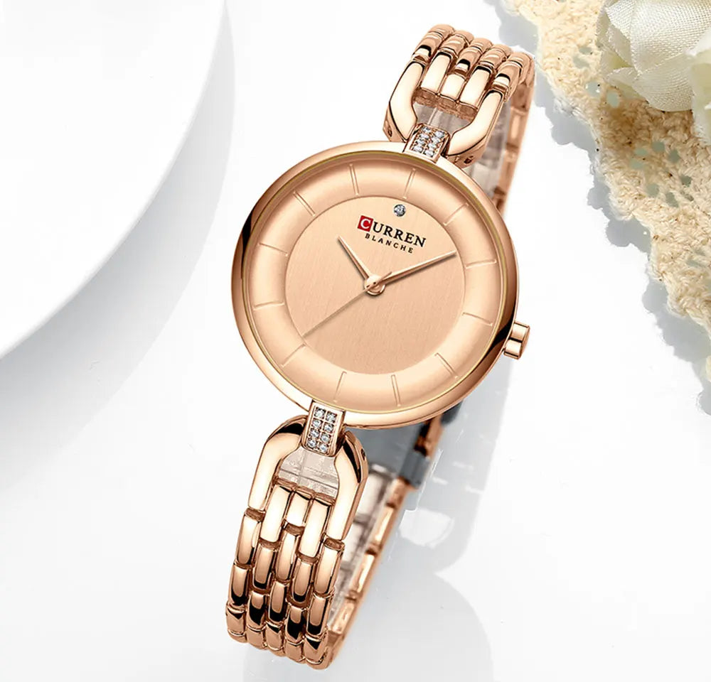 Frauen Uhr CURREN Luxus Marke Mode Casual Damen Quarz Armbanduhr Rose Gold Edelstahl Mesh Kleid Uhr Für Mädchen