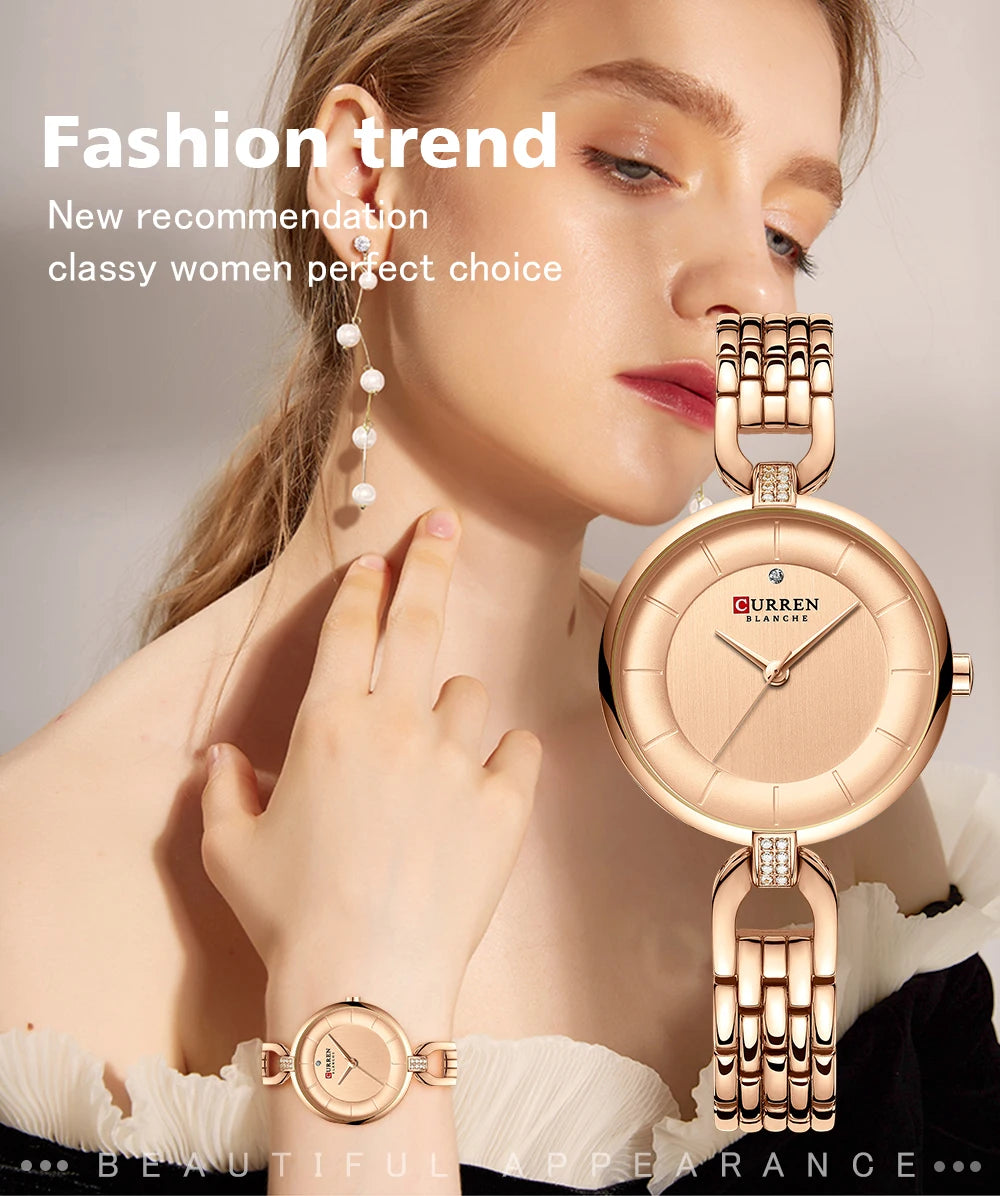 Frauen Uhr CURREN Luxus Marke Mode Casual Damen Quarz Armbanduhr Rose Gold Edelstahl Mesh Kleid Uhr Für Mädchen