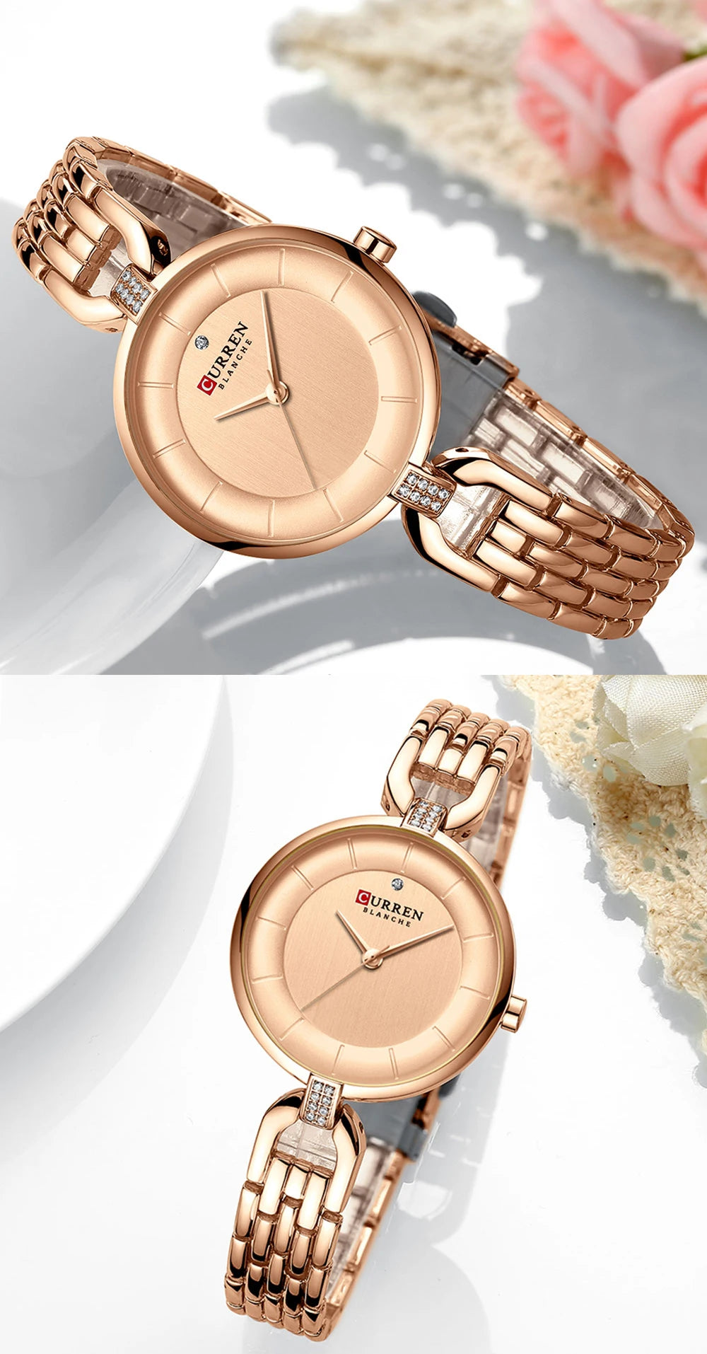 Frauen Uhr CURREN Luxus Marke Mode Casual Damen Quarz Armbanduhr Rose Gold Edelstahl Mesh Kleid Uhr Für Mädchen