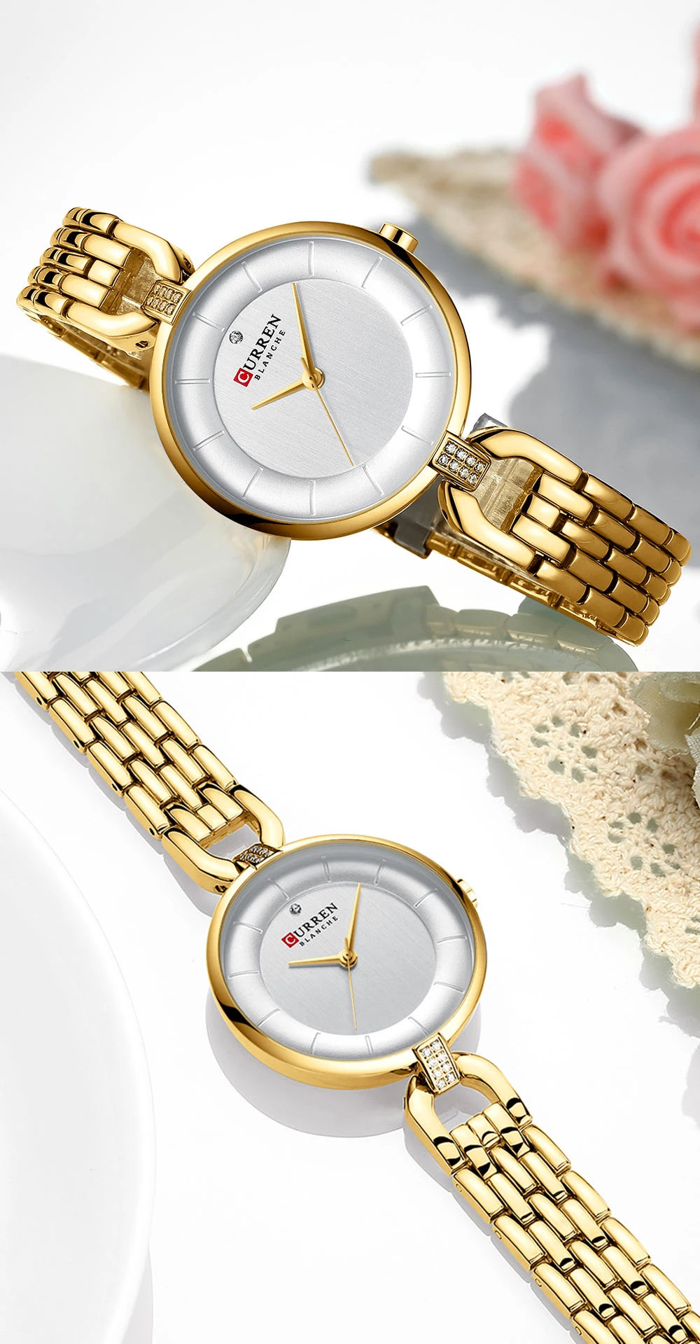 Frauen Uhr CURREN Luxus Marke Mode Casual Damen Quarz Armbanduhr Rose Gold Edelstahl Mesh Kleid Uhr Für Mädchen