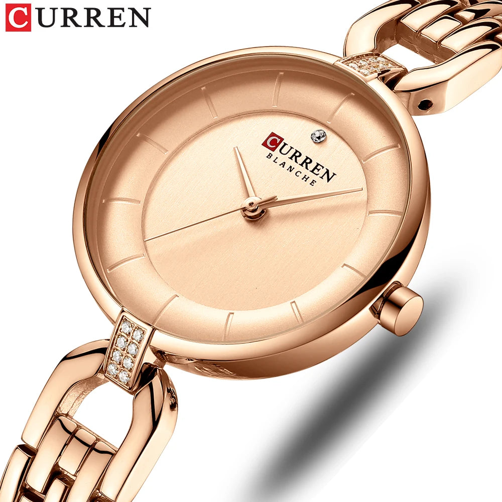 Frauen Uhr CURREN Luxus Marke Mode Casual Damen Quarz Armbanduhr Rose Gold Edelstahl Mesh Kleid Uhr Für Mädchen