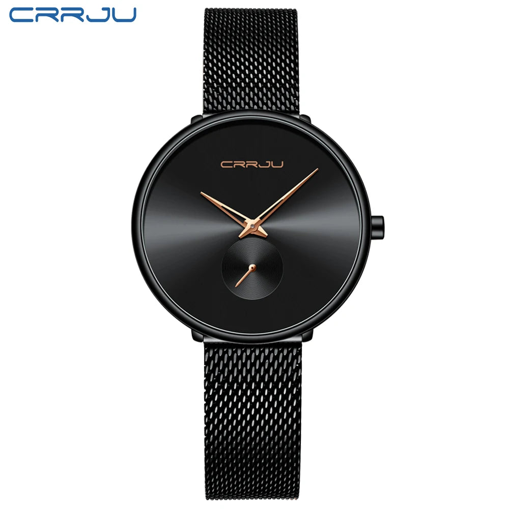 CRRJU frauen Uhren 2021 Luxus Damen Uhr Mode Minimalistischen Wasserdicht Schlanke Band Uhren für Frauen Geschenk Reloj Mujer