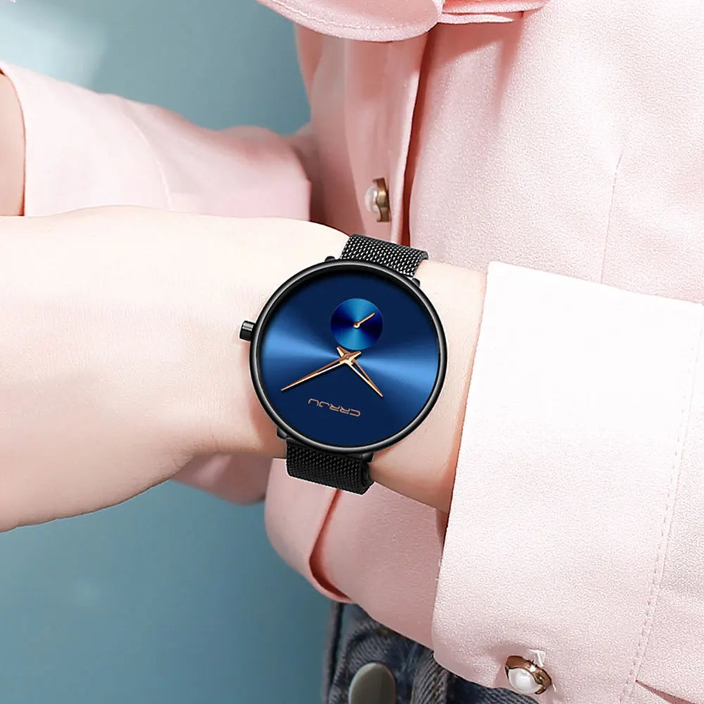 CRRJU frauen Uhren 2021 Luxus Damen Uhr Mode Minimalistischen Wasserdicht Schlanke Band Uhren für Frauen Geschenk Reloj Mujer