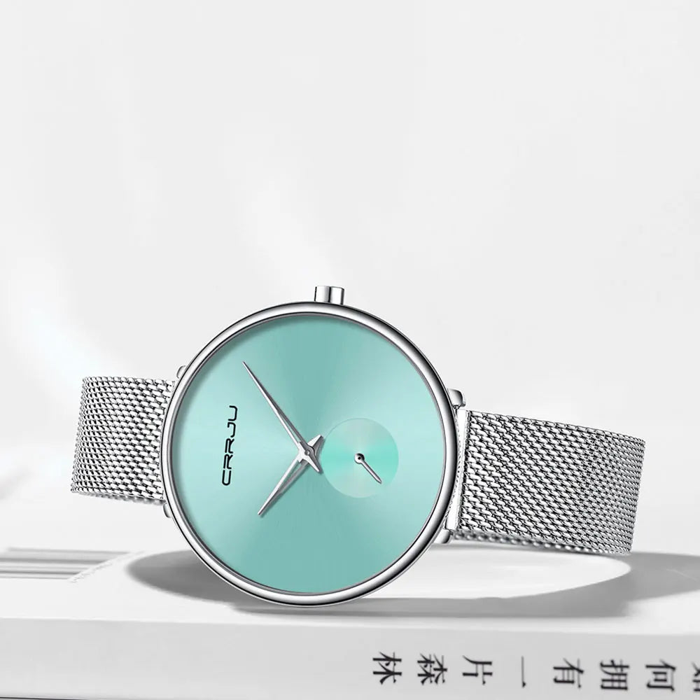CRRJU frauen Uhren 2021 Luxus Damen Uhr Mode Minimalistischen Wasserdicht Schlanke Band Uhren für Frauen Geschenk Reloj Mujer