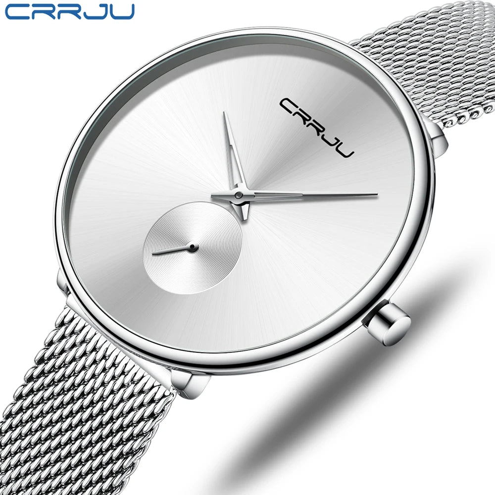 CRRJU frauen Uhren 2021 Luxus Damen Uhr Mode Minimalistischen Wasserdicht Schlanke Band Uhren für Frauen Geschenk Reloj Mujer