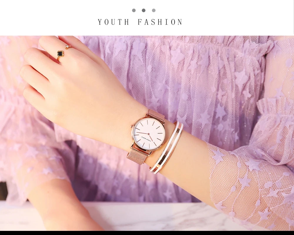 Hannah Martin Top Marke Luxus Uhren Frauen Edelstahl Mesh Gürtel Uhr Japan Quarzwerk Uhr Damen Armbanduhr
