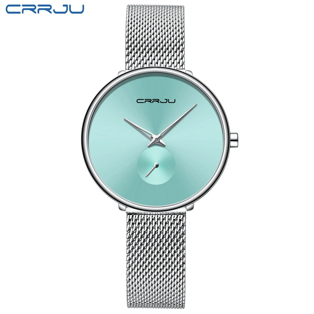 CRRJU frauen Uhren 2021 Luxus Damen Uhr Mode Minimalistischen Wasserdicht Schlanke Band Uhren für Frauen Geschenk Reloj Mujer