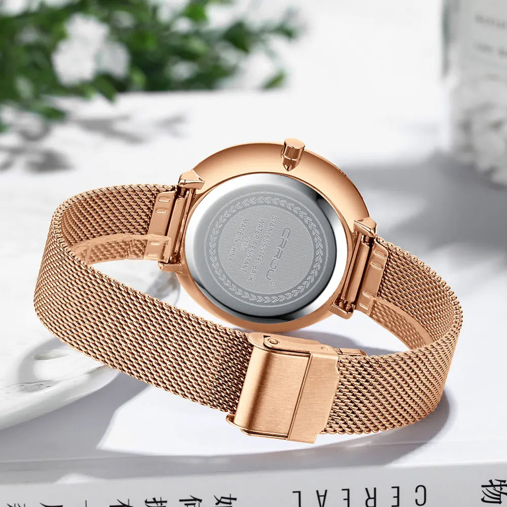 CRRJU frauen Uhren 2021 Luxus Damen Uhr Mode Minimalistischen Wasserdicht Schlanke Band Uhren für Frauen Geschenk Reloj Mujer