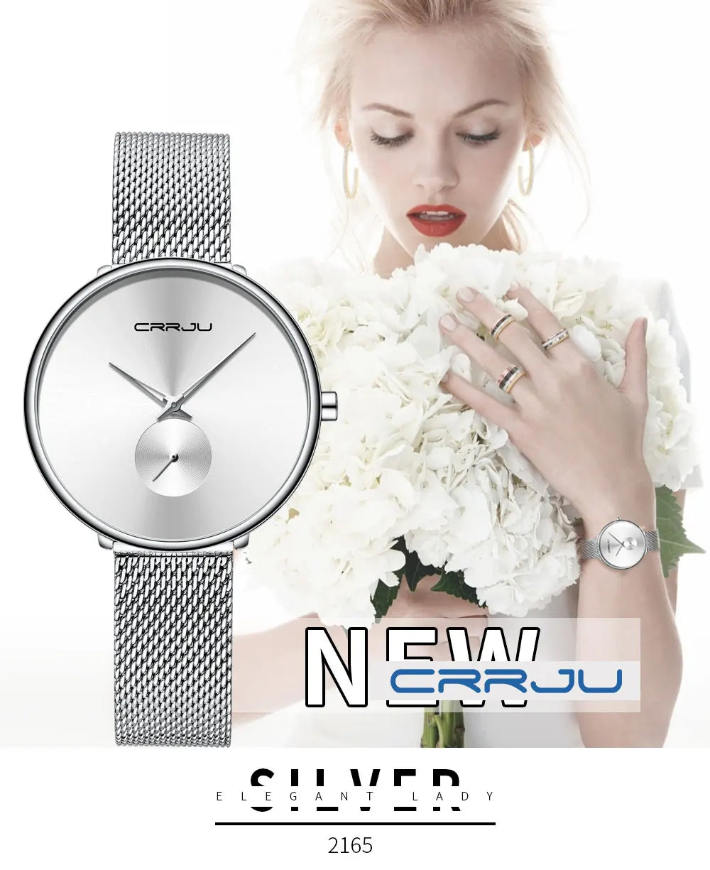 CRRJU frauen Uhren 2021 Luxus Damen Uhr Mode Minimalistischen Wasserdicht Schlanke Band Uhren für Frauen Geschenk Reloj Mujer