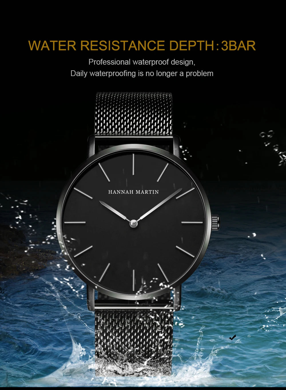 Hannah Martin Ultra Dünne Quarz Männer Uhr Edelstahl Mesh Uhren Männer Einfache Mode Business Japan Armbanduhr Uhr Männlich