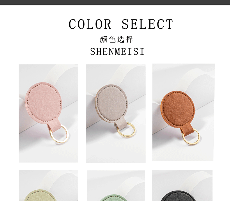 Personalisierter runder Schlüsselanhänger aus PU-Leder