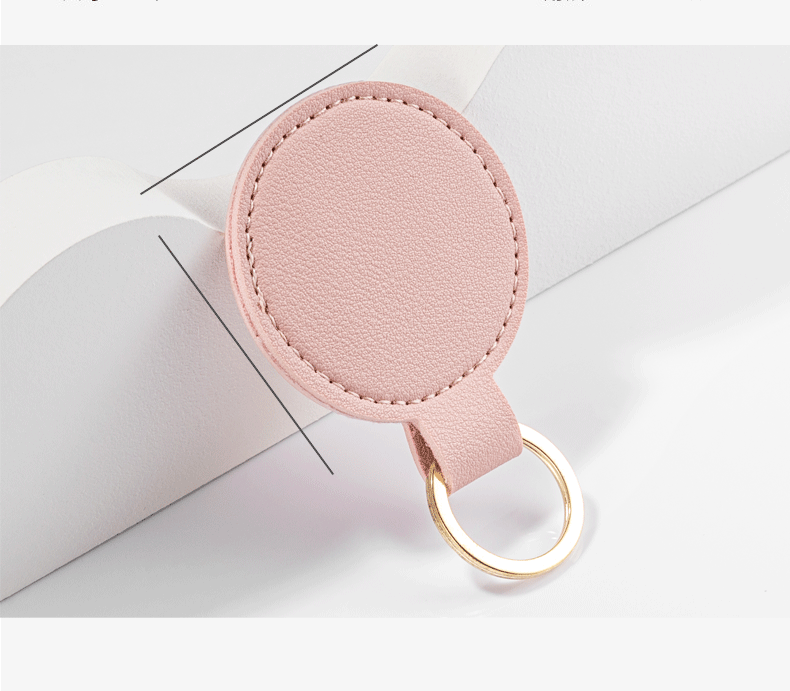 Personalisierter runder Schlüsselanhänger aus PU-Leder