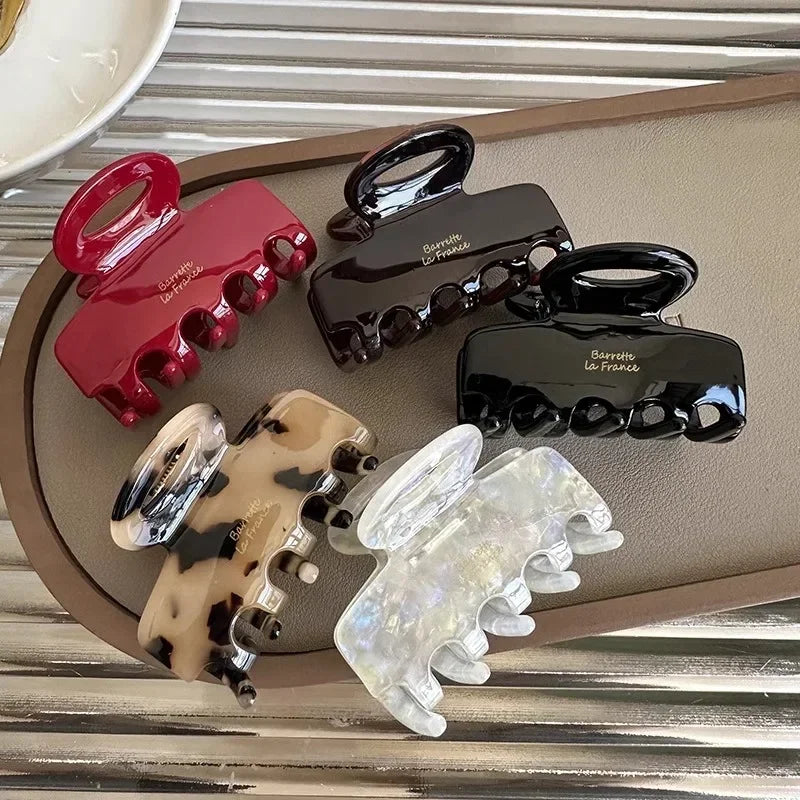 5,5 cm lange Acetat-Haarkrabben, rote Haarspangen für Mädchen und Frauen, zum Binden von Haarschmuck, neue koreanische Mode