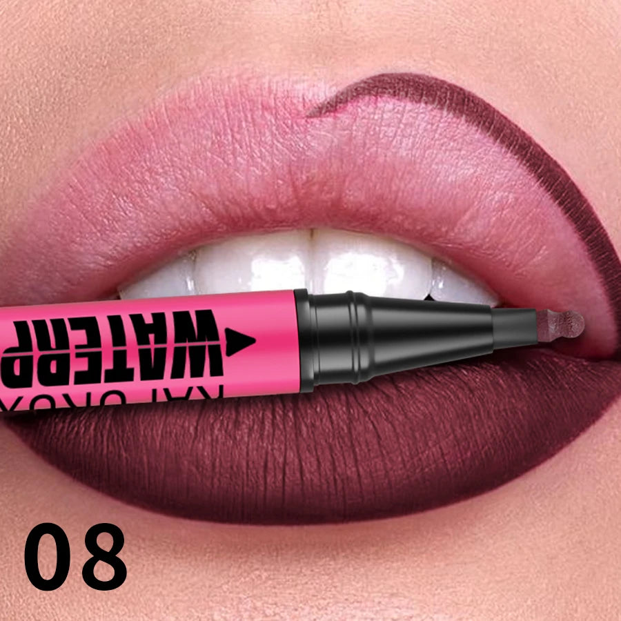 1PC Flüssigkeit Matte12-Farbe Lipliner Bleistift Wasserdicht Plumping Fleck Lippenstift Natürliche Lip Liner Umriss Lippen Kontur Make-Up