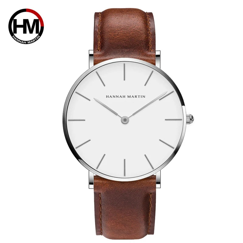 Hannah Martin Ultra Dünne Quarz Männer Uhr Edelstahl Mesh Uhren Männer Einfache Mode Business Japan Armbanduhr Uhr Männlich