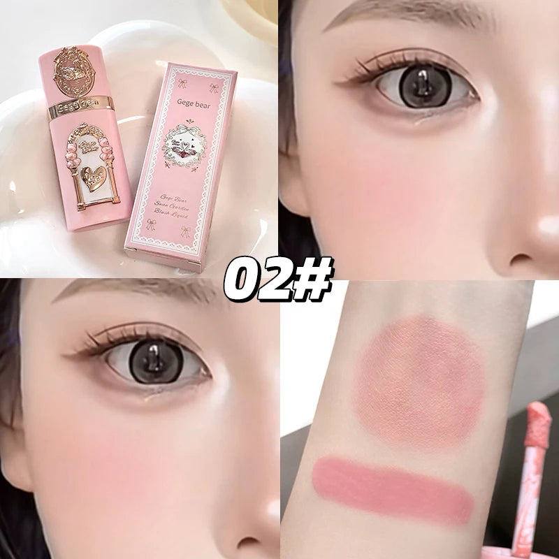 Gege Bear Strawberry Cupid Pink Pop Set – Samt-Matte Lippencreme, Puder & Flüssiges Rouge