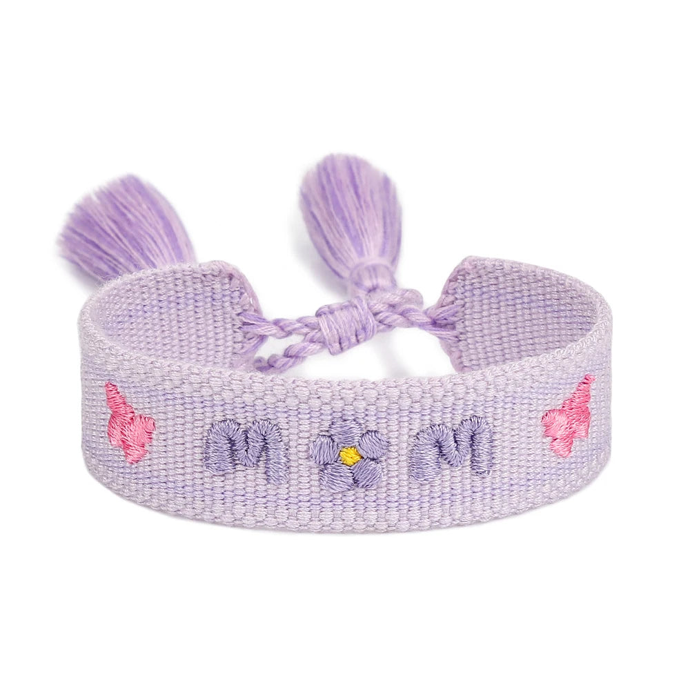 BEST MOM Stickerei-Armbänder, verstellbares Armband, Geschenk für Super-Mama