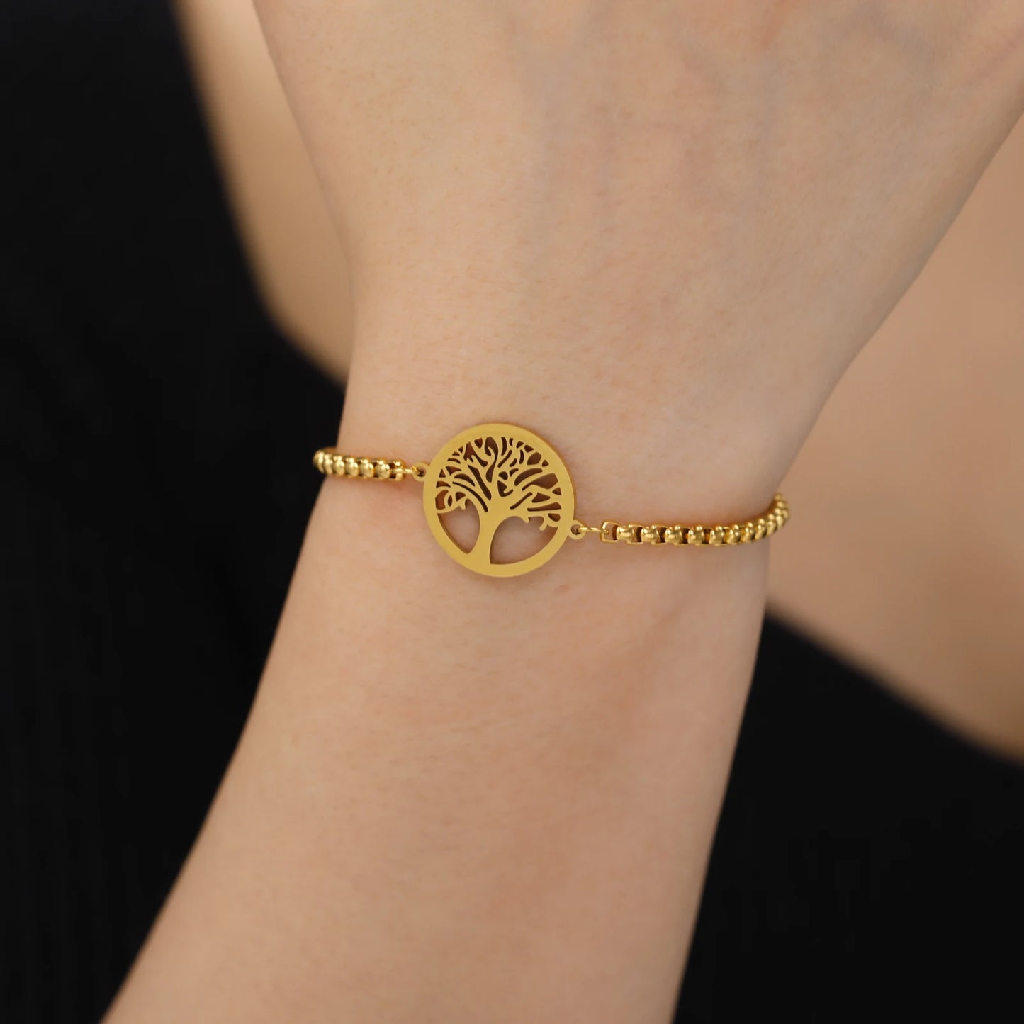 Edelstahl-Armband mit Lebensbaum-Anhänger – Klassischer Schmuck für Damen und Herren