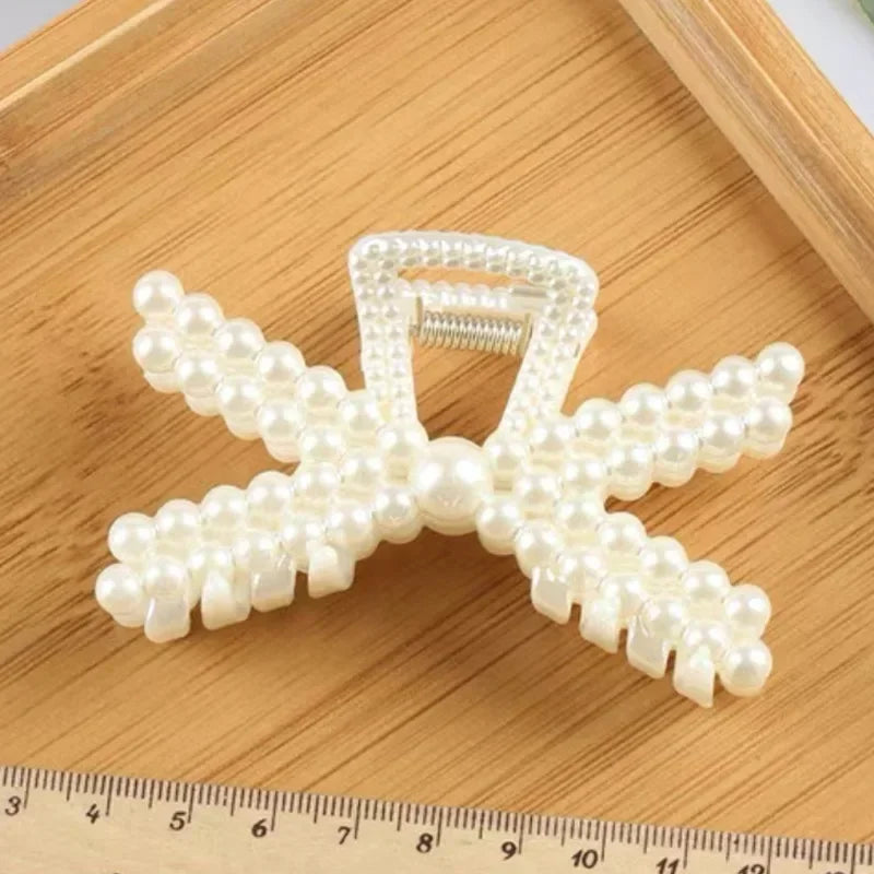 Koreanische Imitation Perle Haarnadeln Geometrische Haar Krallen Bad Große Fang Clip Shark Clip Zurück Kopf Haar Clip Frauen Haar Zubehör