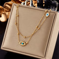 DIEYURO 316L Edelstahl Multilayer 2in1 Auge Anhänger Halskette Für Frauen Neue Mädchen Schlüsselbein Ketten Schmuck Geburtstag Geschenke